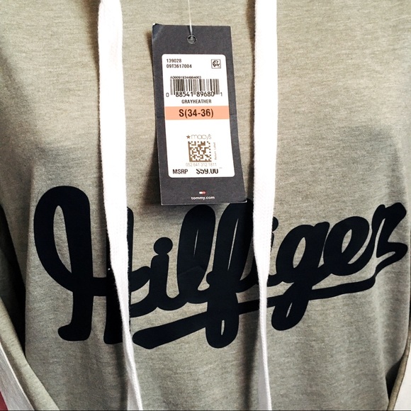 NWT Tommy Hilfiger Women’s Heather Grey Tee Hoodie - Picture 3 of 4